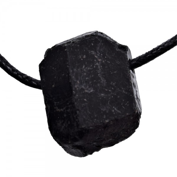 Turmalin schwarz Kristall Anhänger gebohrt N°735