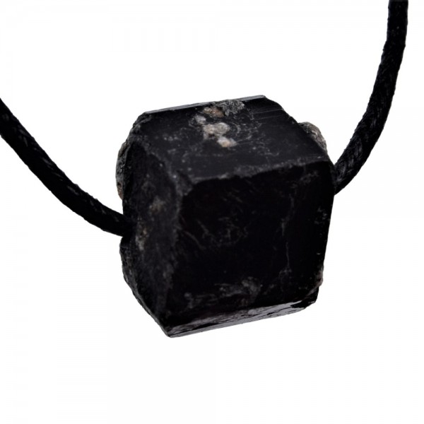 Turmalin schwarz Kristall Anhänger gebohrt N°722