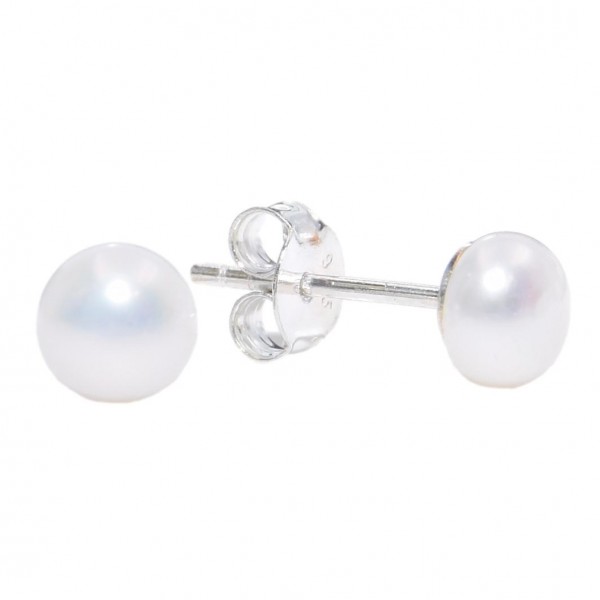 Perlen Ohrringe Stecker 925 Silber klein 6 mm