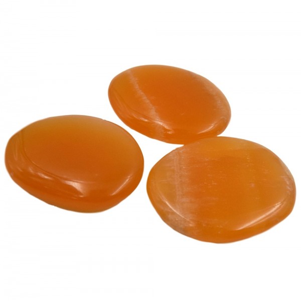 Calcit Orangencalcit Handschmeichler A-Qualität flach