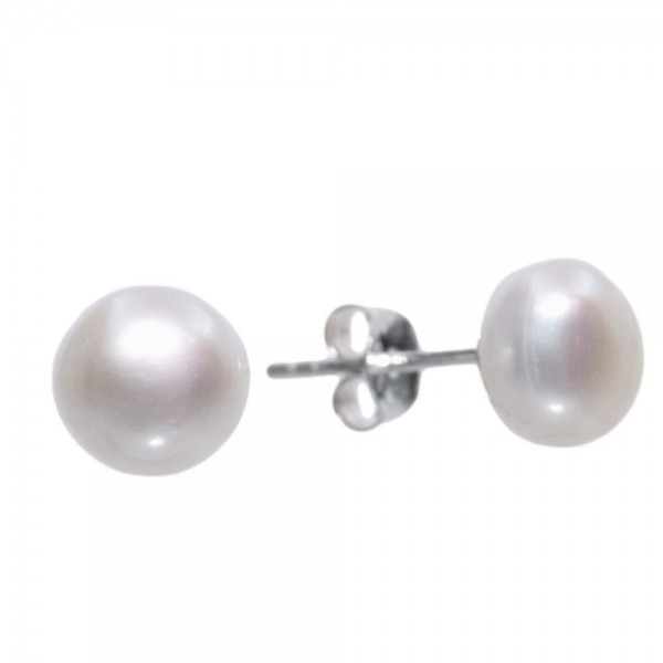 Perlen Ohrringe Stecker 925 Silber 8 mm