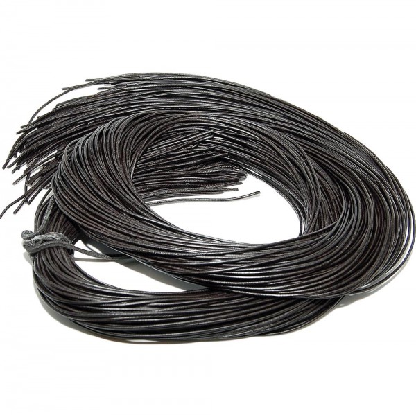Lederband schwarz | 1 Stück weiches Ziegenleder 1m x 1,5mm zum individuellen Knoten